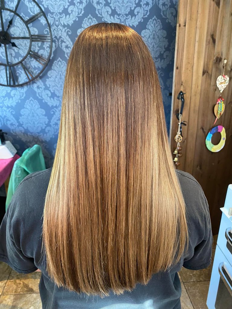Mobile hairdresser in Derby performing a professional cut and blow dry at home