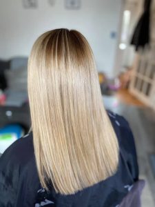 Example of work by mobile hairdresser in Derby showing salon-quality results at home